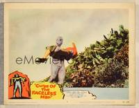 8b071 CURSE OF THE FACELESS MAN LC #5 '58 volcano man stalks the Earth to claim his woman!