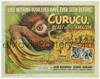 8b004 CURUCU, BEAST OF THE AMAZON TC '56 Universal horror, great monster art by Reynold Brown!