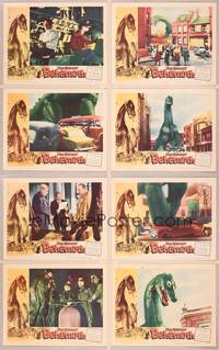 8b810 GIANT BEHEMOTH 8 LCs '59 cool images of massive brontosaurus dinosaur monster smashing city!