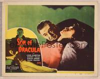 8b039 SON OF DRACULA  LC #4 R48 super close up of Lon Chaney Jr, about to feed on his victim!