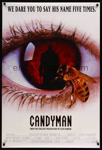 8c498 CANDYMAN DS 1sh '92 Clive Barker, creepy close-up image of bee in eyeball!
