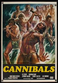 8c166 CANNIBALS Italian 1sh '79 Prosperi's I Cannibali, art of savage natives eating human flesh!