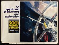 8c125 2001: A SPACE ODYSSEY Cinerama subway poster '68 Kubrick, art of space wheel by Bob McCall!