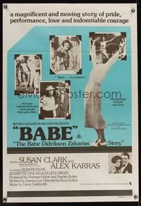 8e043 BABE Aust 1sh '75 directed by Buzz Kulik, Susan Clark as Olympic Gold winner & golfer!