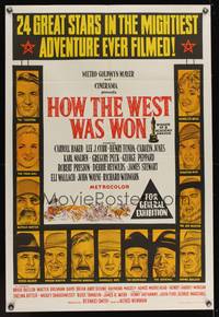 8e069 HOW THE WEST WAS WON Aust 1sh '64 John Ford, Debbie Reynolds, Gregory Peck & all-star cast!