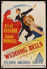 8e089 ROYAL WEDDING Aust 1sh '51 Fred Astaire & sexy Jane Powell, Wedding Bells!