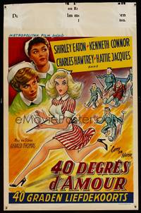 8e130 CARRY ON NURSE Belgian '60 English, artwork of sexy nurse being chased by patients!