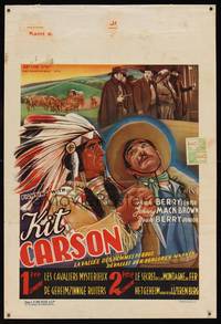 8e147 FIGHTING WITH KIT CARSON Belgian '40s Johnny Mack Brown, Betsy King Ross, serial!