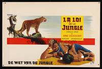 8e150 FLUTE & THE ARROW Belgian '57 natives in tribe hunt down man-eating leopard!