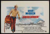 8e178 JUNIOR BONNER Belgian '72 full-length rodeo cowboy Steve McQueen carrying saddle!