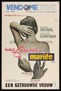 8e191 MARRIED WOMAN Belgian '65 Jean-Luc Godard's Une femme mariee, sexy Georges Kerfyser art!