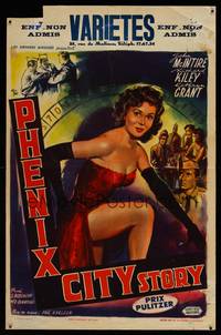 8e210 PHENIX CITY STORY Belgian '55 classic noir, Wik art of sexy Kathryn Grant!