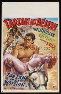 8e236 TARZAN'S DESERT MYSTERY Belgian 1948 Johnny Weissmuller, Johnny Sheffield & Cheetah!