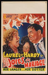 8e246 TWICE TWO Belgian R50s wacky art of Stan Laurel & Oliver Hardy, Hal Roach