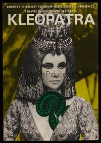 8e015 CLEOPATRA Czech 11x16 '66 great image of Elizabeth Taylor as queen by Hilmar!