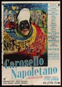 8e269 NEAPOLITAN CAROUSEL Italian 1sh '54 great wild artwork of musical numbers by Longi!