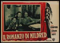 8e293 MILDRED PIERCE Italian 14x19 pbusta '45 Michael Curtiz, cool border art of Joan Crawford!