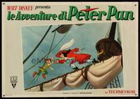 8e297 PETER PAN Italian 13x19 pbusta '53 Walt Disney animated cartoon fantasy classic!