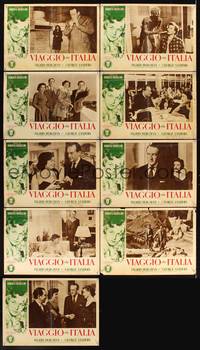 8e274 STRANGERS 9 Italian 14x19 pbustas '53 Rossellini, great border art of Ingrid Bergman!