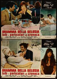 8e386 DRAMA OF JEALOUSY & OTHER THINGS 2 Italian photobustas '71 Ettore Scola directed, Mastroianni