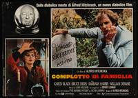 8e417 FAMILY PLOT Italian photobusta '76 from the mind of devious Alfred Hitchcock, Bruce Dern!