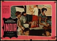 8e431 INDIA Italian photobusta '59 directed by Roberto Rossellini, great image of street life!