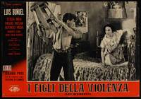 8e442 LOS OLVIDADOS Italian photobusta 1964 Luis Bunuel, bad lawless Mexican teens!