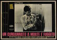 8e446 MAN ESCAPED Italian photobusta '58 directed by Robert Bresson, WWII Resistance prison escape!