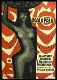 8e498 KALAPALO Polish 19x27 '63 Liliana Baczewska art of naked Brazilian native!