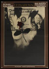 8e535 CHINATOWN Polish 23x33 '76 Roman Polanski, different Klimowski art of money & nude woman!