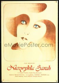 8e584 INCREDIBLE SARAH Polish 23x33 '78 Danaka art of Glenda Jackson as actress Sarah Bernhardt!
