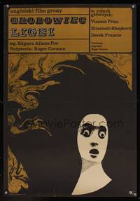 8e663 TOMB OF LIGEIA Polish 23x33 '67 Roger Corman, Edgar Allan Poe, cool horror artwork!