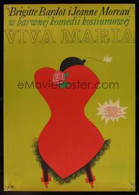 8e671 VIVA MARIA Polish 23x33 '66 Louis Malle, Holdanowicz art of corset with a bomb in it!