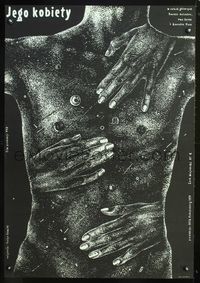 8e700 ESCAPADE Polish 27x38 '81 Evelyn Schmidt's Seitensprung, strange Majewski art of torso!