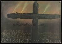 8e719 MISSISSIPPI BURNING Polish 26x38 '90 Gene Hackman, Willem Dafoe, Walkuski best poster art!