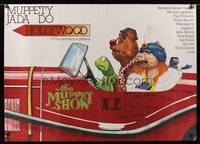 8e720 MUPPET MOVIE Polish 26x37 '82 Jim Henson, Pagowski art of Kermit the Frog & Miss Piggy!