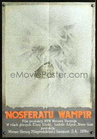 8e723 NOSFERATU THE VAMPYRE Polish 26.5x38 '80 Kinski & Herzog, cool Zaradkiewicz vampire art!