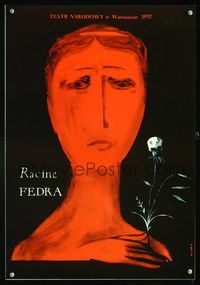8e489 RACINE FEDRA 16x23 Polish commercial poster 1980s Lenica art from Polish stage version of Phaedra!