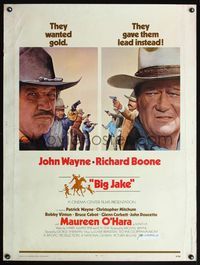 8f407 BIG JAKE 30x40 '71 Richard Boone wanted gold but John Wayne gave him lead instead!