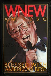 8f038 WNEW AM 1130 MEL TORME radio poster '80s close-up art of singing Mel Torme!