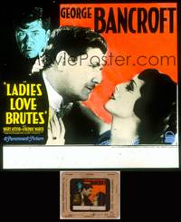 8g057 LADIES LOVE BRUTES glass slide '30 c/u of George Bancroft & beautiful young Mary Astor!