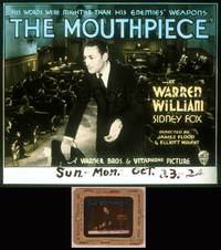 8g068 MOUTHPIECE glass slide '32 District Attorney Warren William becomes an alcoholic mob lawyer!