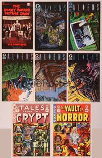 8g015 LOT OF HORROR/SCI-FI COMICS & GRAPHIC NOVELS 8 paperbacks '80s-90s Rocky Horror, Aliens + more