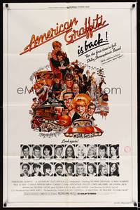 8h041 AMERICAN GRAFFITI 1sh R78 George Lucas teen classic, it was the time of your life!