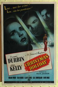 8h181 CHRISTMAS HOLIDAY style C 1sh '44 Deanna Durbin's crime and punishment was love!