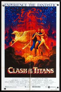 8h189 CLASH OF THE TITANS 1sh '81 Ray Harryhausen, great fantasy art by Greg & Tim Hildebrandt!