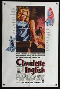 8h191 CLAUDELLE INGLISH 1sh '61 misbehavin' child woman Diane McBain, from Erskine Caldwell novel!