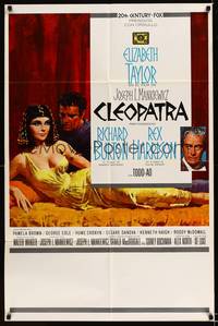 8h195 CLEOPATRA Spanish/U.S. 1sh '64 Elizabeth Taylor, Richard Burton, Rex Harrison, Howard Terpning art!