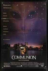 8h216 COMMUNION 1sh '89 Christopher Walken, sci-fi, creepy image of alien in the stars!