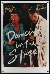 8h242 DANCING IN THE STREET 1sh '85 great huge image of Mick Jagger & David Bowie singing!